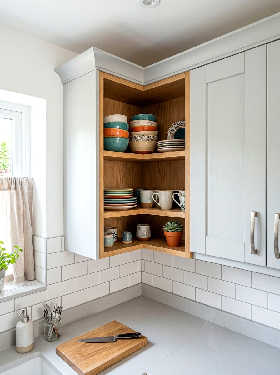 Corner Dish Shelf - 30 dish display ideas