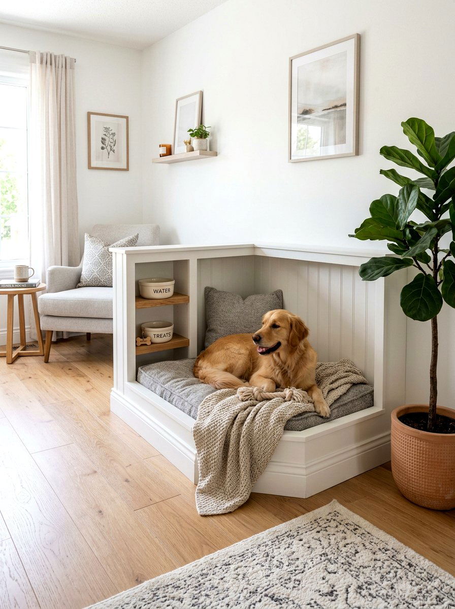 Corner Dog Bed Built In - 30 built in dog nook ideas