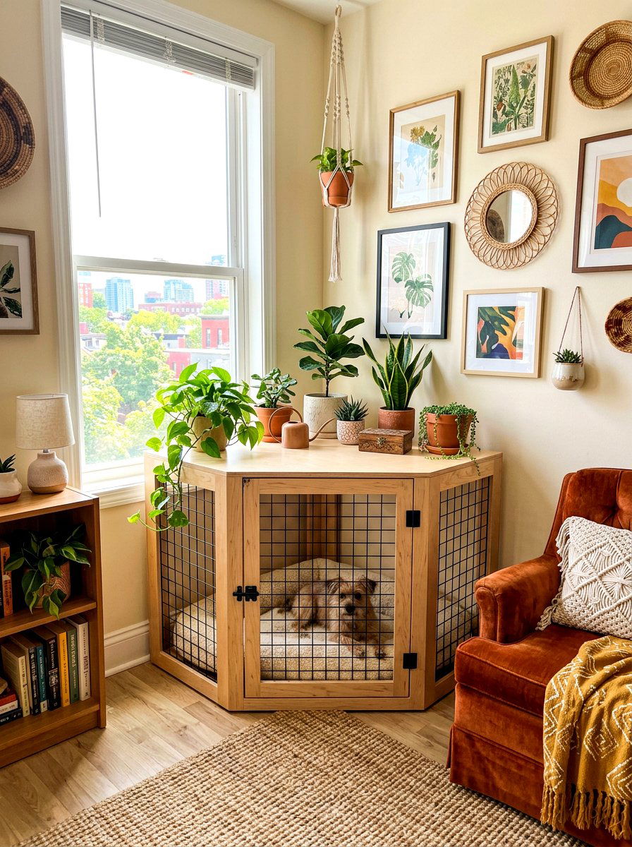 Corner Dog Crate Furniture - 30 dog crate furniture ideas