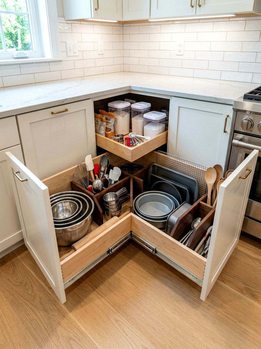 Corner Drawer Storage Solution - 30 kitchen drawer divider ideas