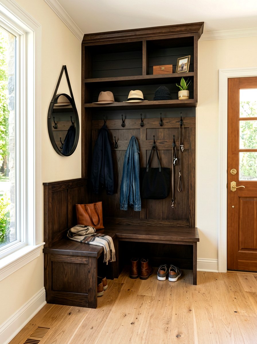 Corner Entryway Bench - 30 awkward corner ideas