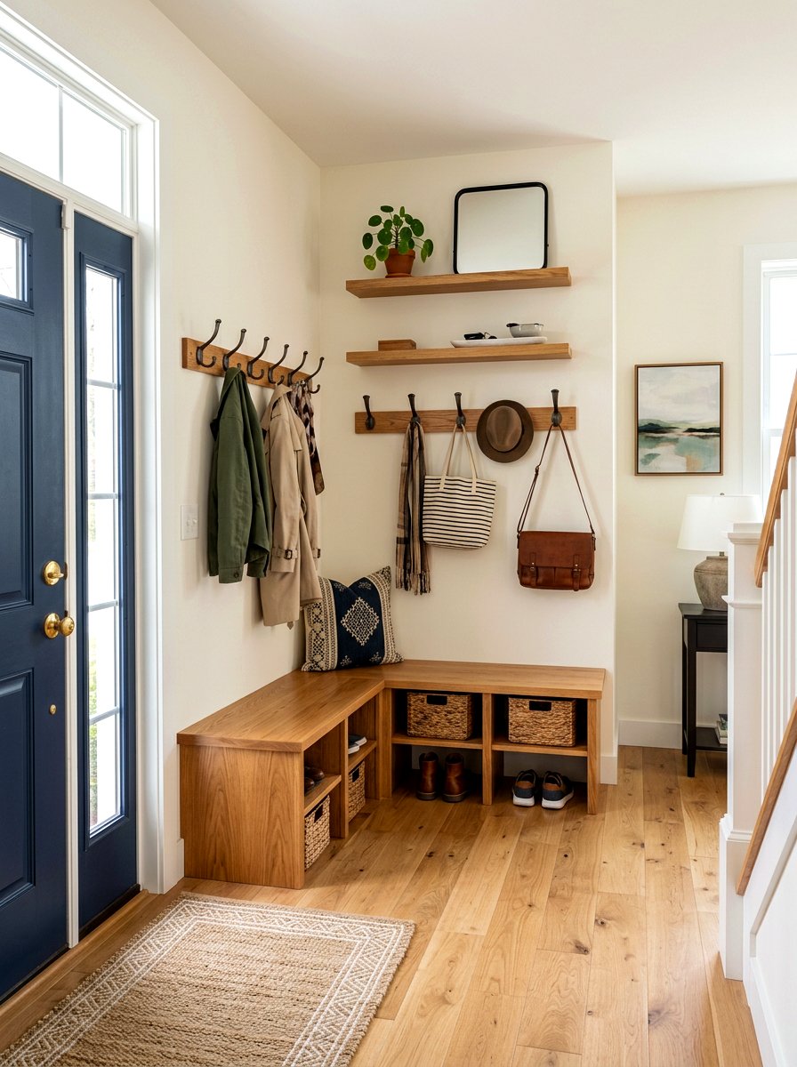 Corner Entryway Bench - 30 foyer bench seating ideas