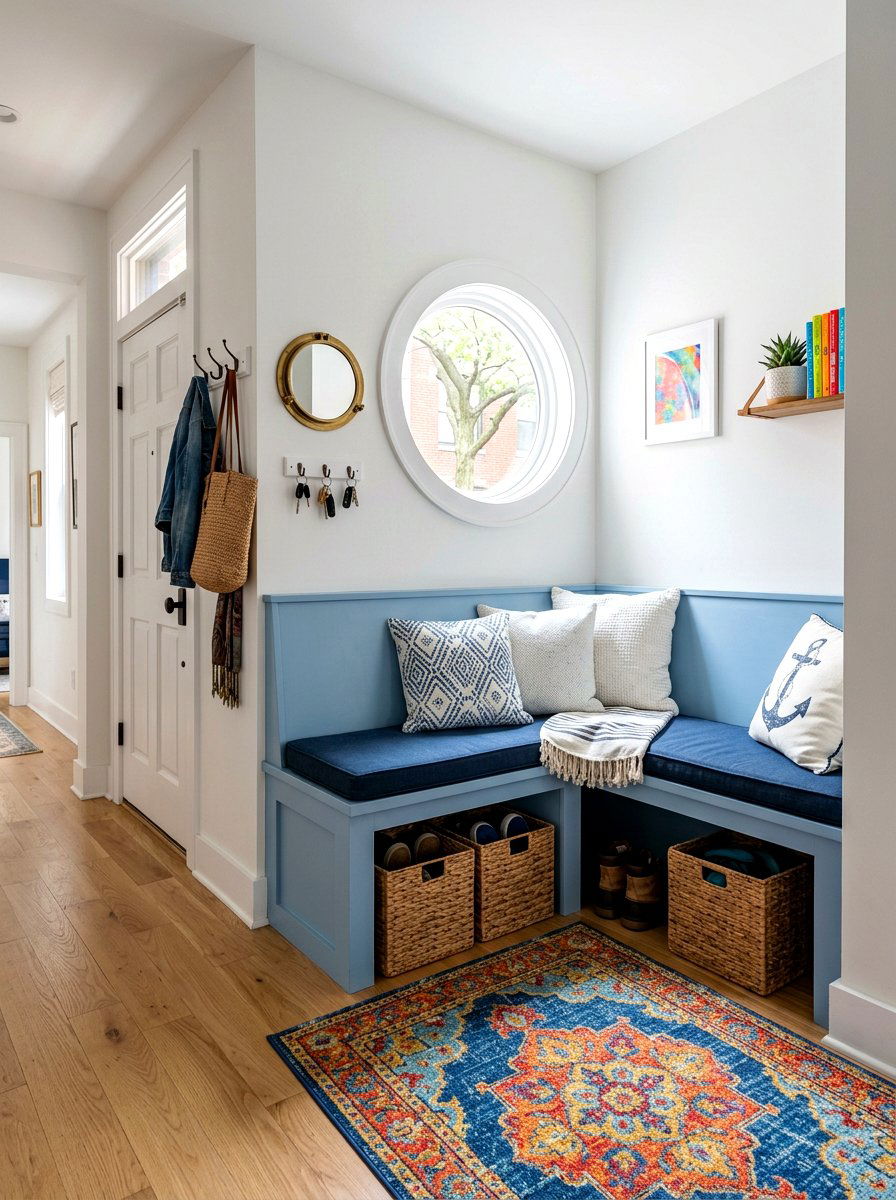 Corner Entryway Bench - 30 apartment entry bench ideas