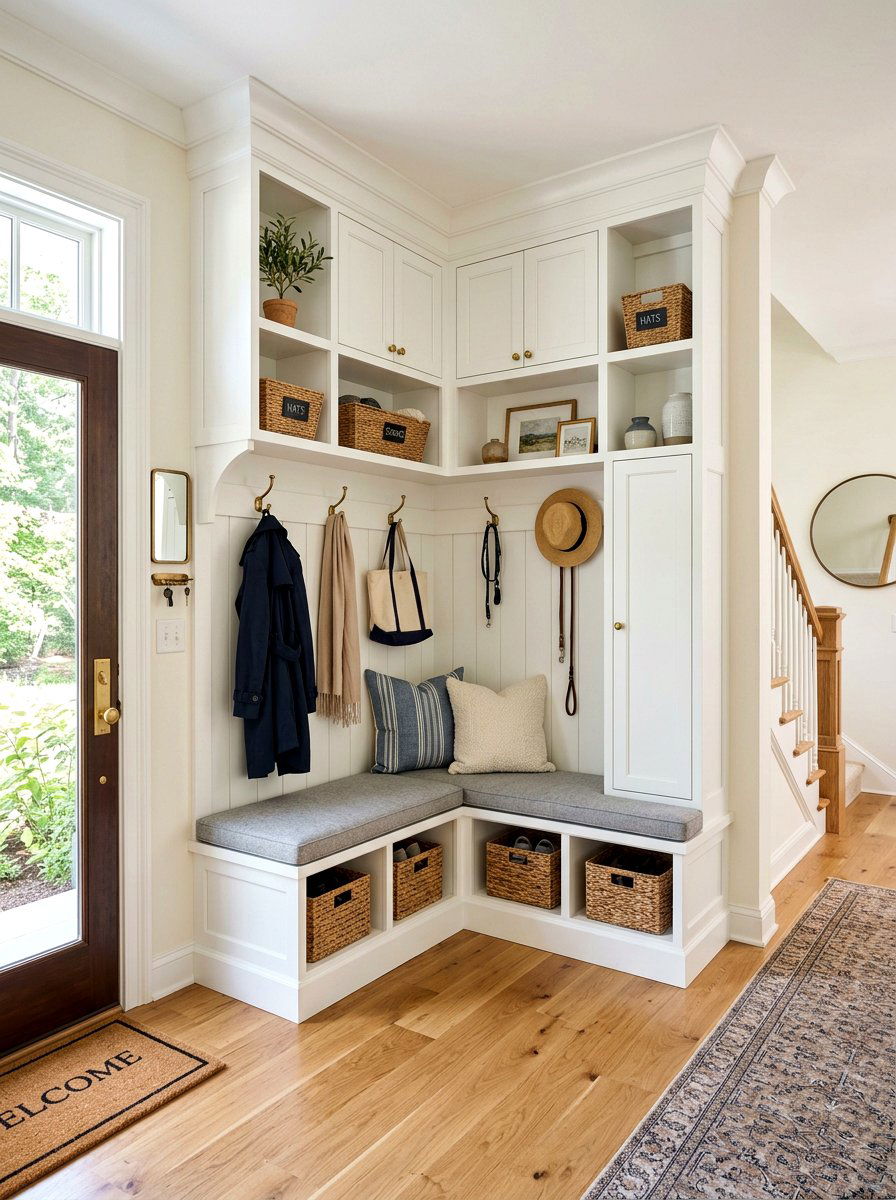 Corner Entryway Storage Unit - 30 entry cubby ideas