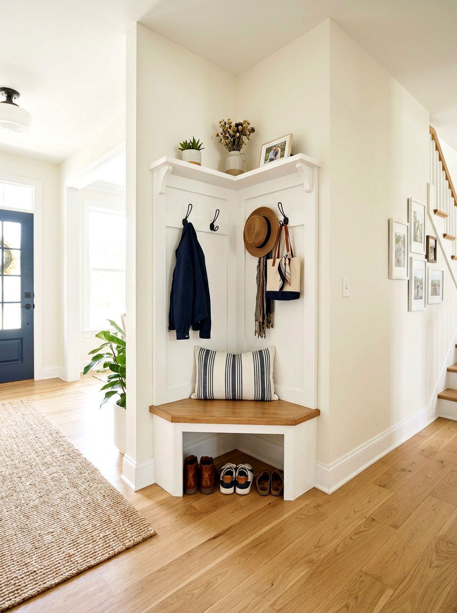 Corner Entryway Unit - 30 drop zone ideas