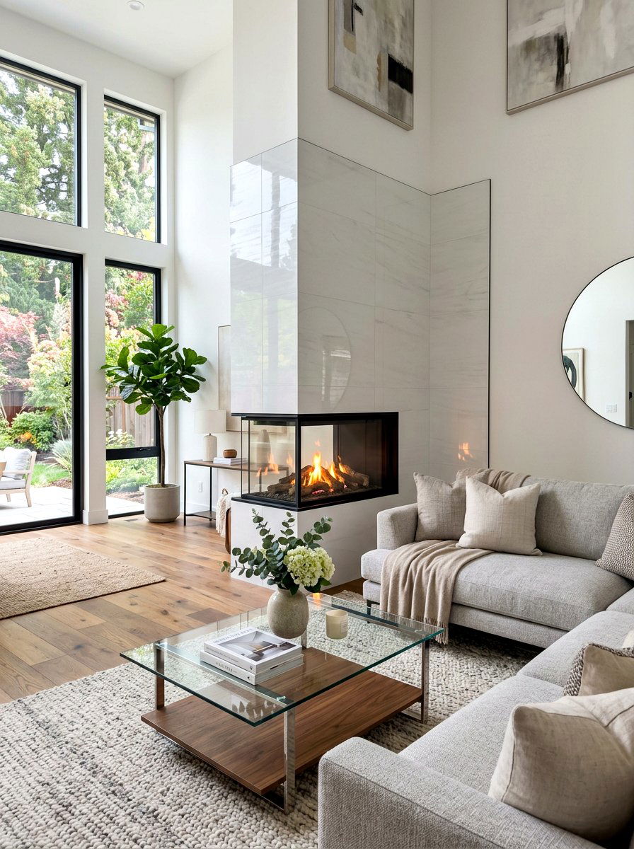 Corner Fireplace Design - 30 modern fireplace surround ideas