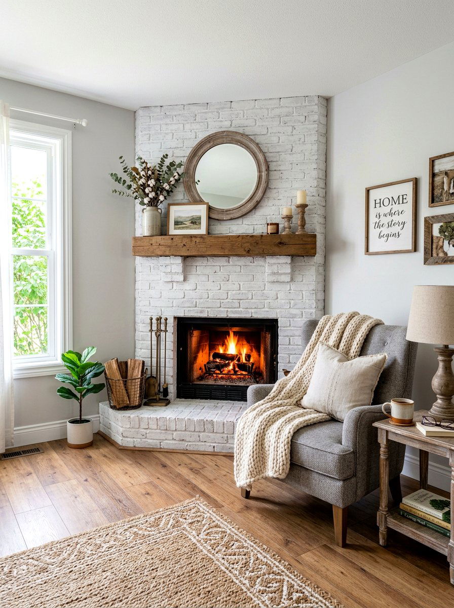 Corner Fireplace Layout - 30 basement fireplace ideas
