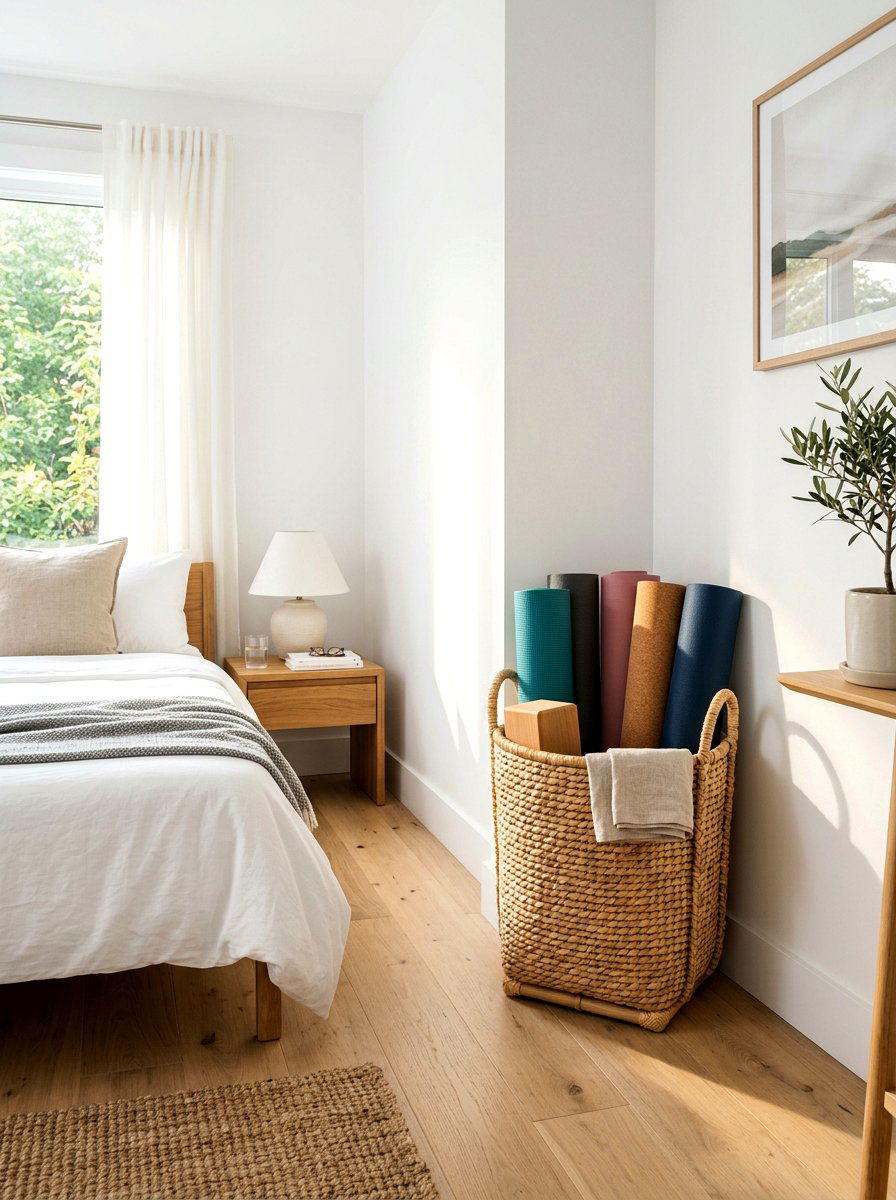 Corner Floor Basket - 30 basket storage ideas