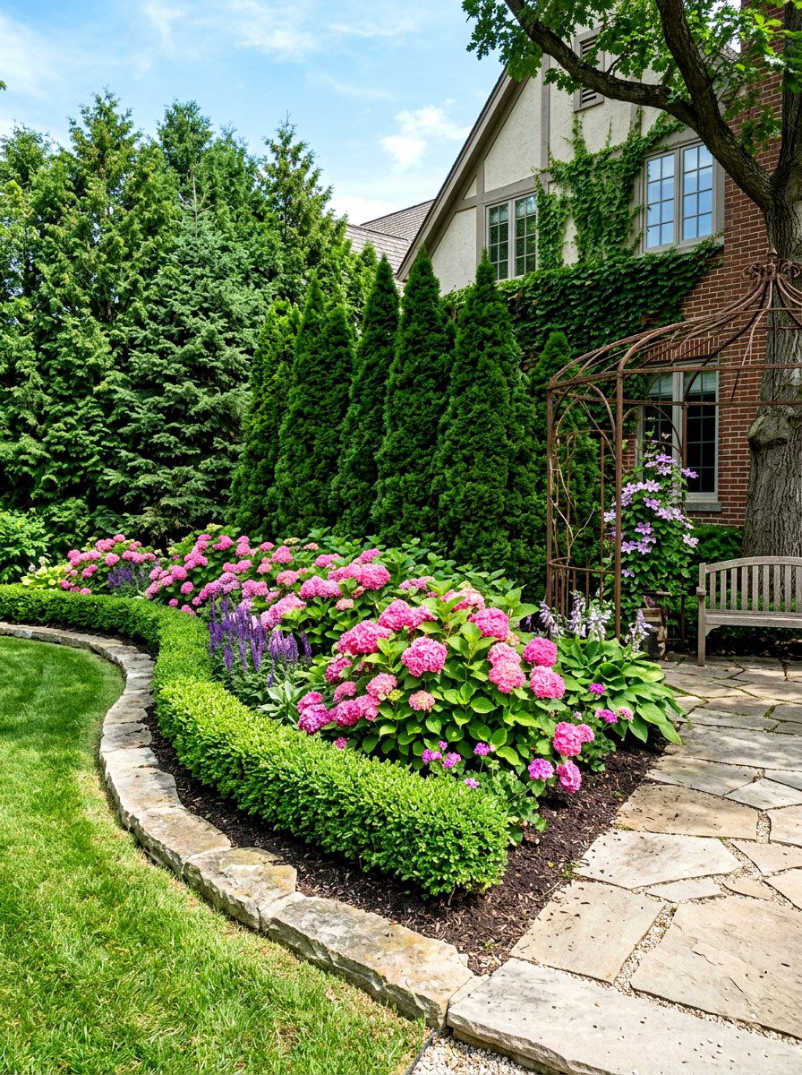 Corner Flower Bed - 30 budget landscaping ideas