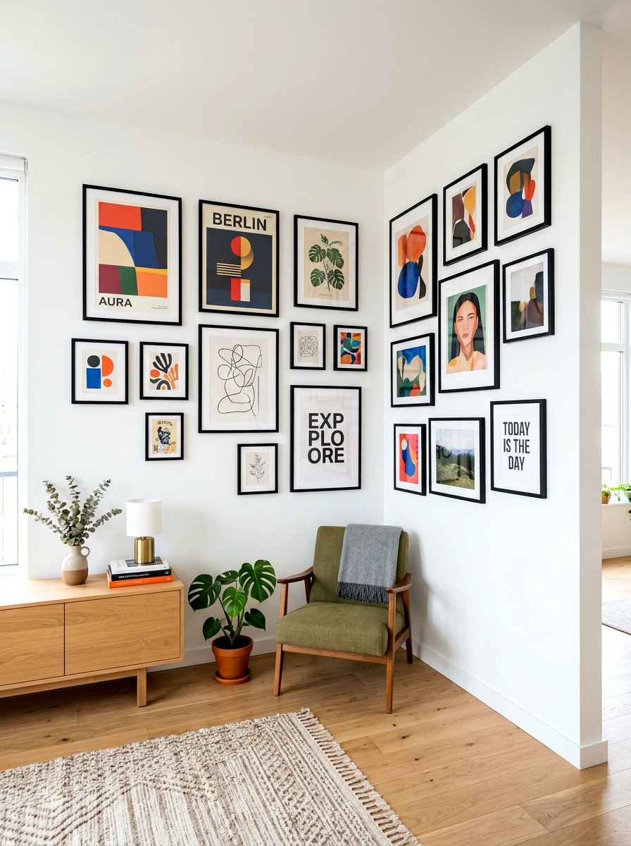 Corner Gallery Wall - 30 styled corner for photos ideas