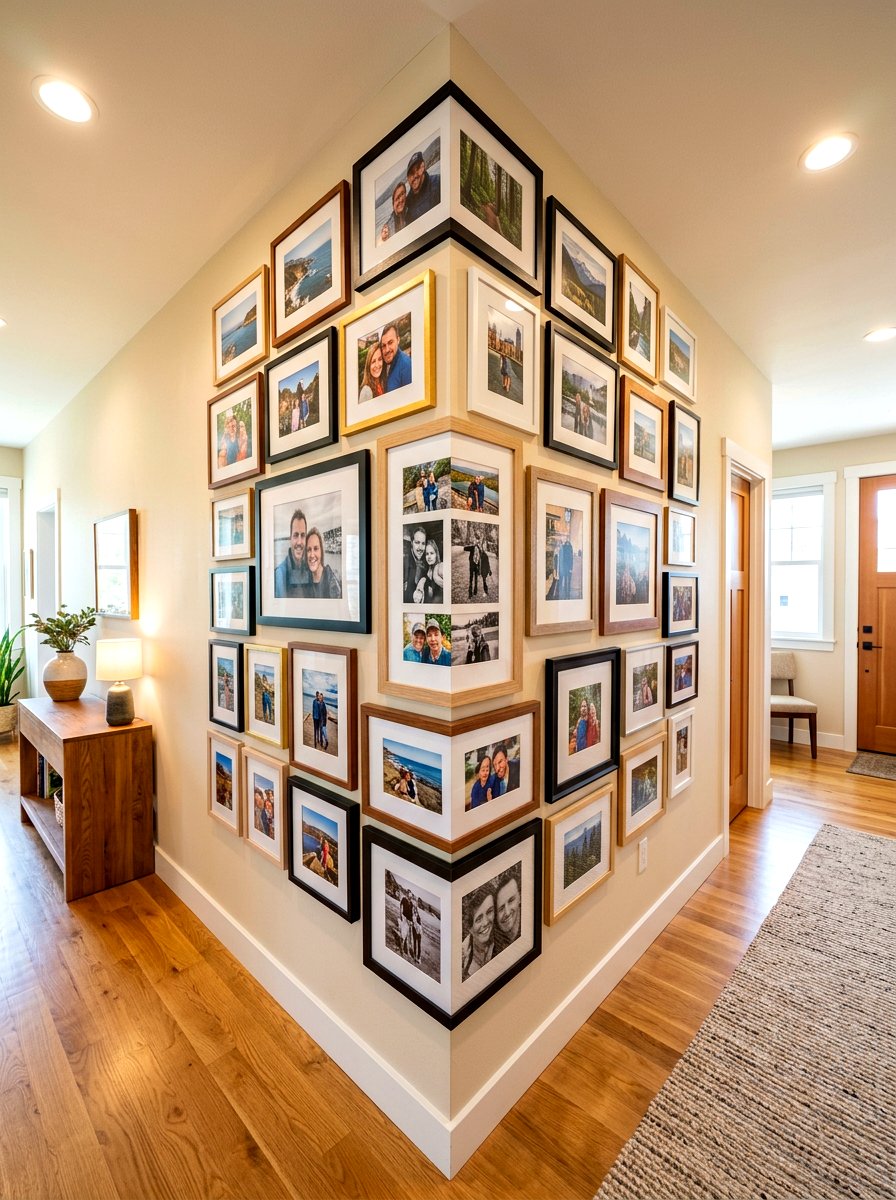 Corner Gallery Wall Layout - 30 eclectic frame wall ideas