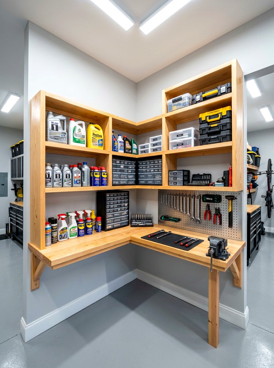 Corner Garage Shelving - 30 organizing a garage ideas