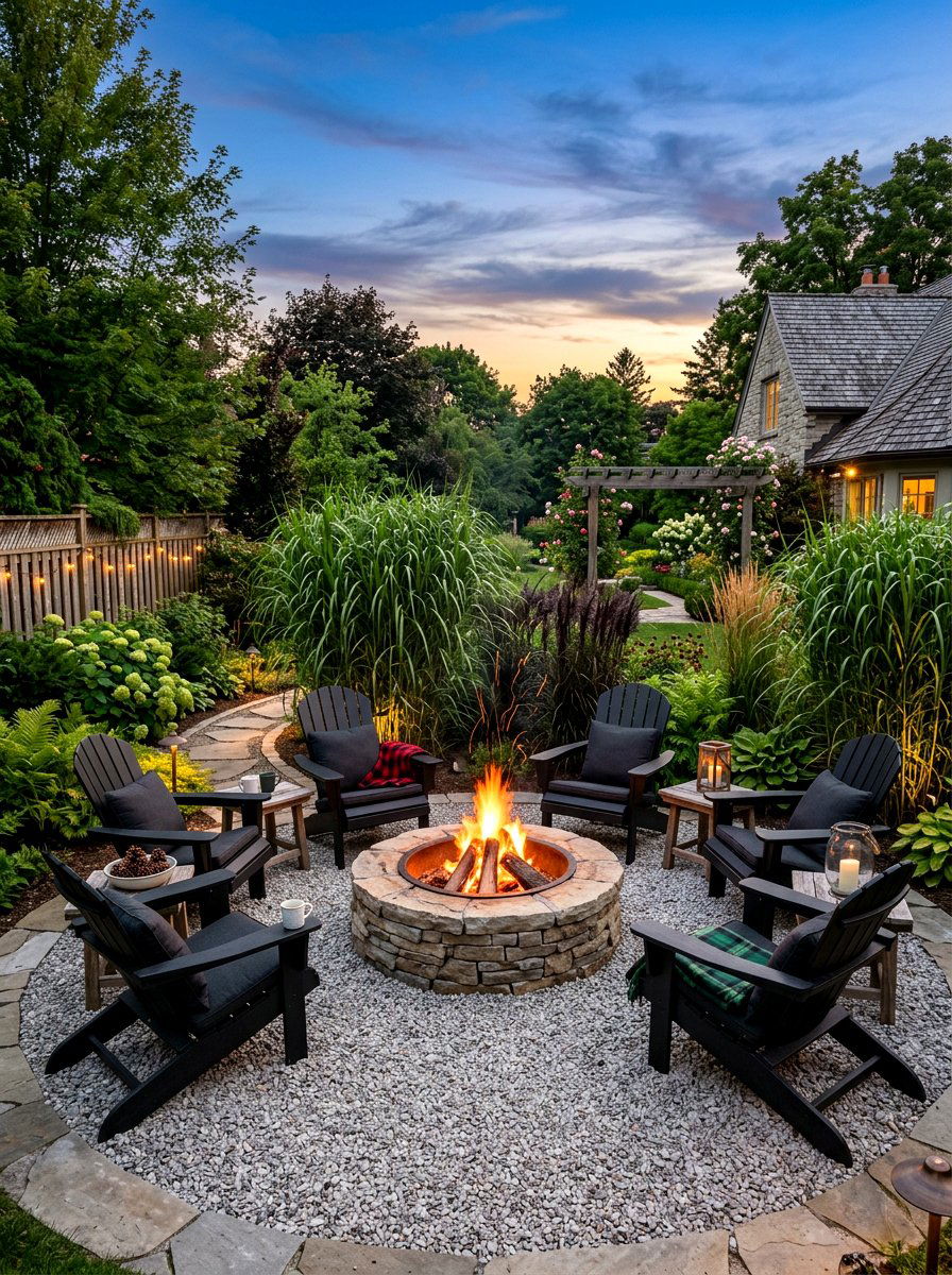 Corner Garden Fire Pit - 30 corner garden ideas
