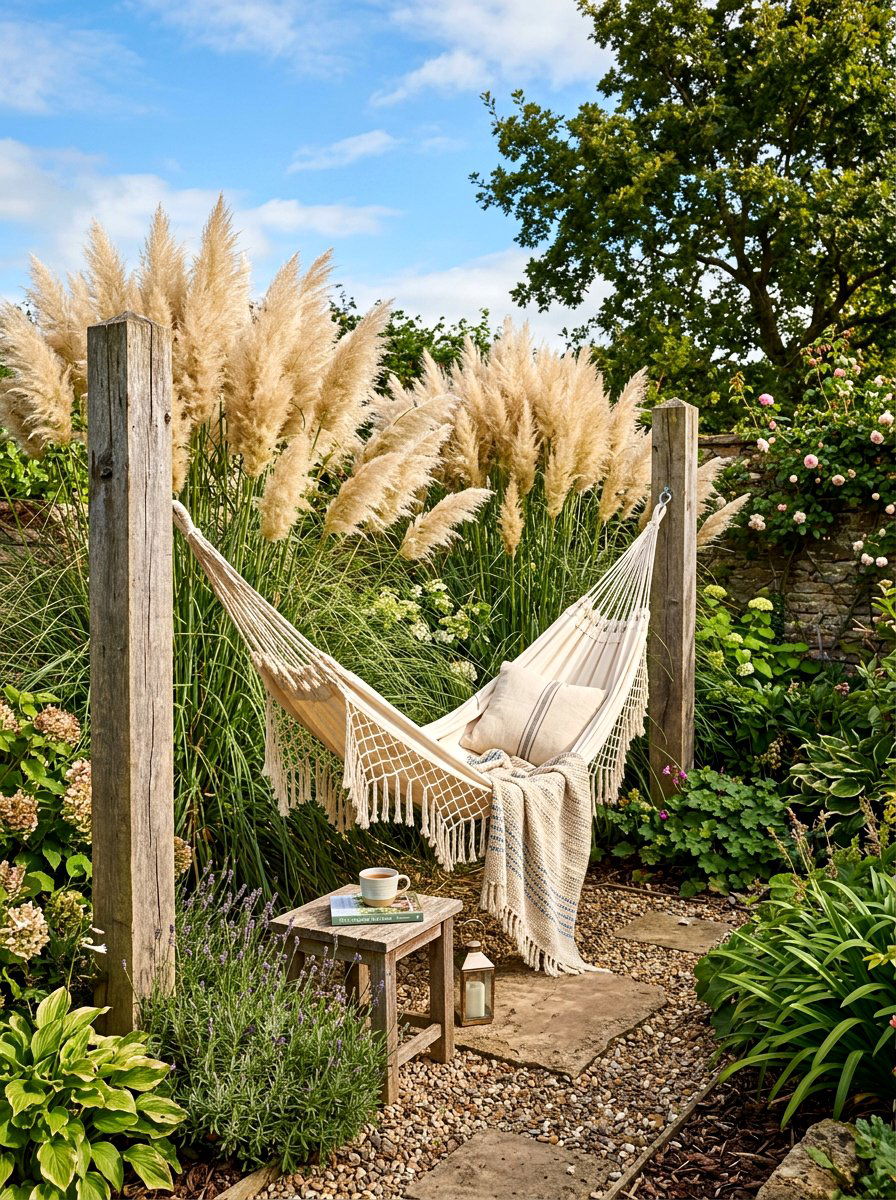 Corner Garden Hammock Spot - 30 corner garden ideas