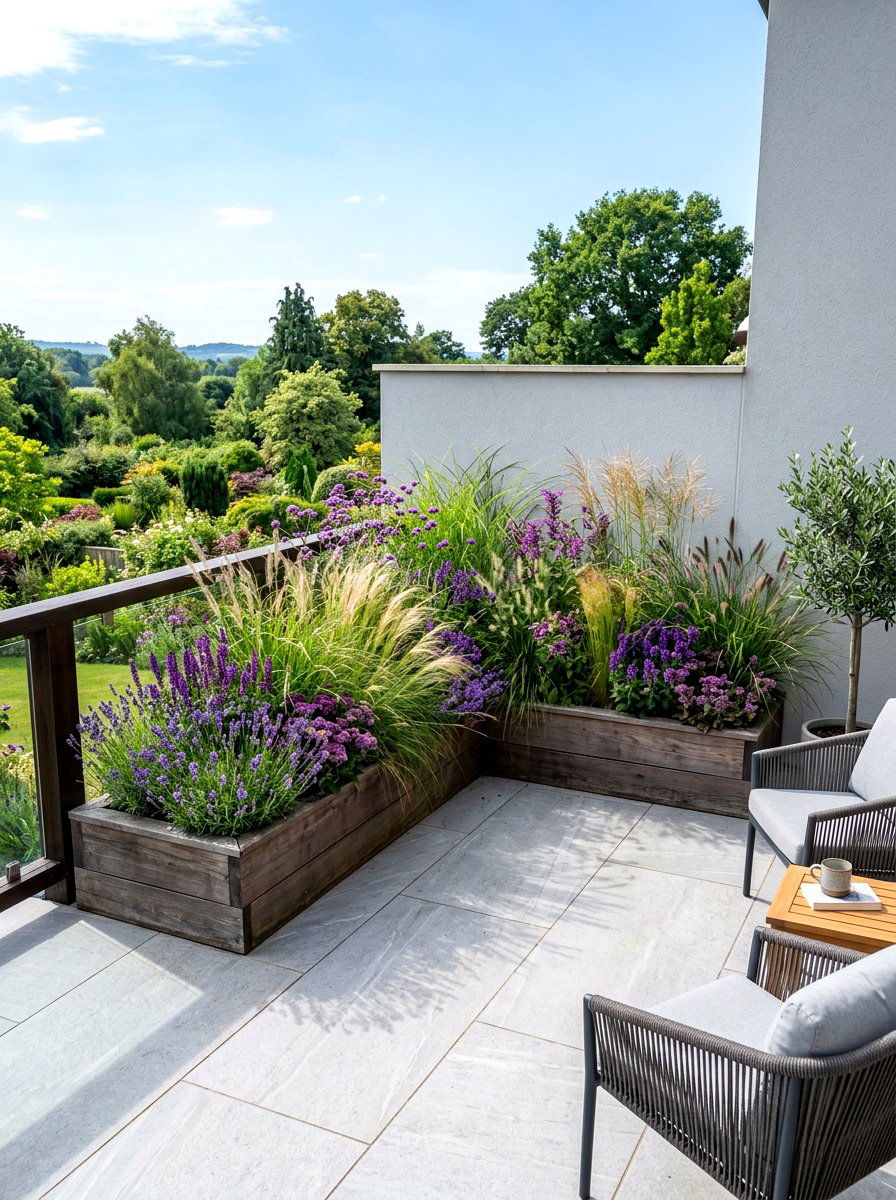 Corner Garden Planter - 30 small terrace garden ideas