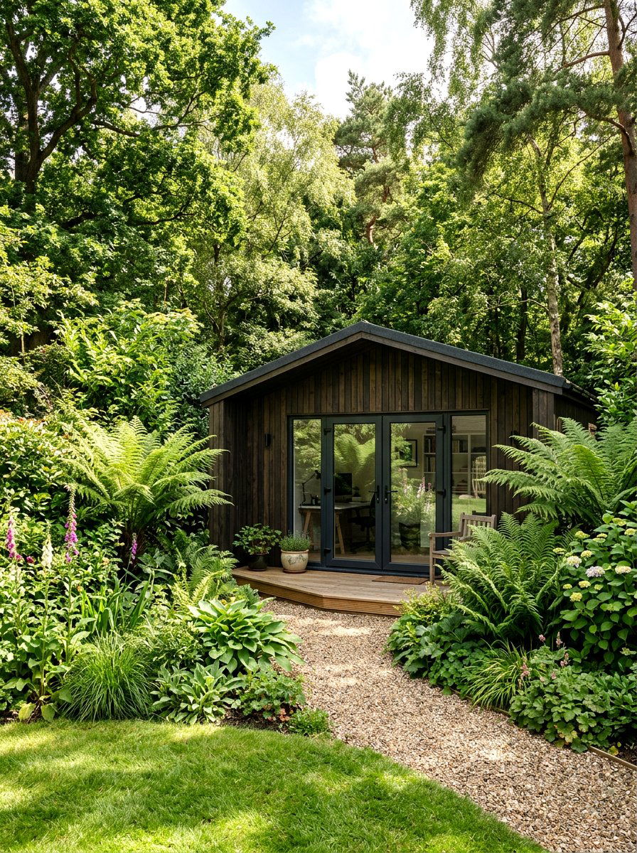 Corner Garden Studio - 30 garden studio shed ideas