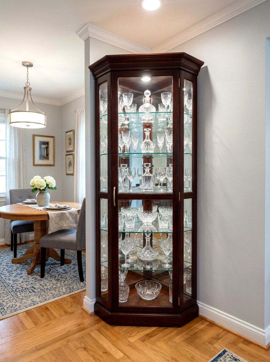 Corner Glass Curio Cabinet - 30 curio cabinet styling ideas