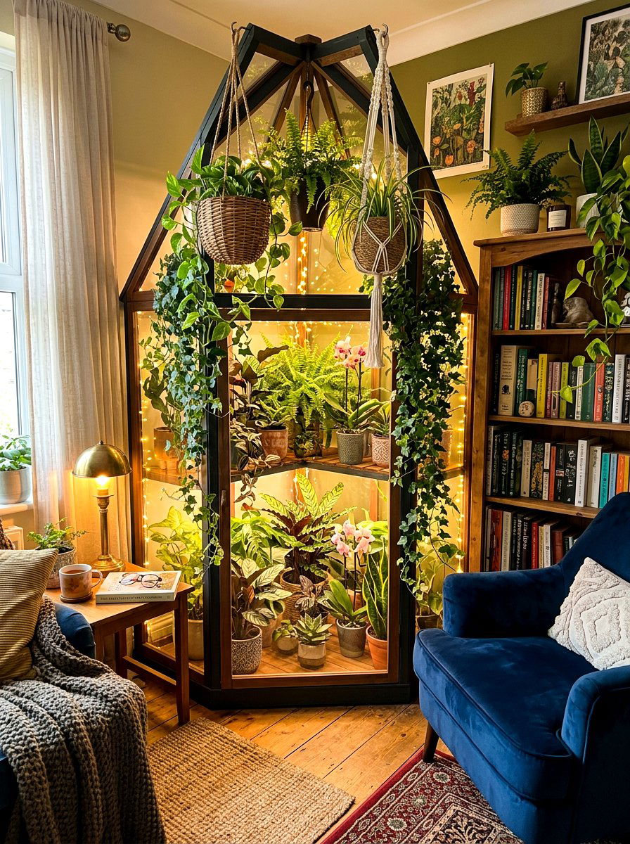 Corner Glass Greenhouse Cabinet - 30 indoor greenhouse cabinet ideas