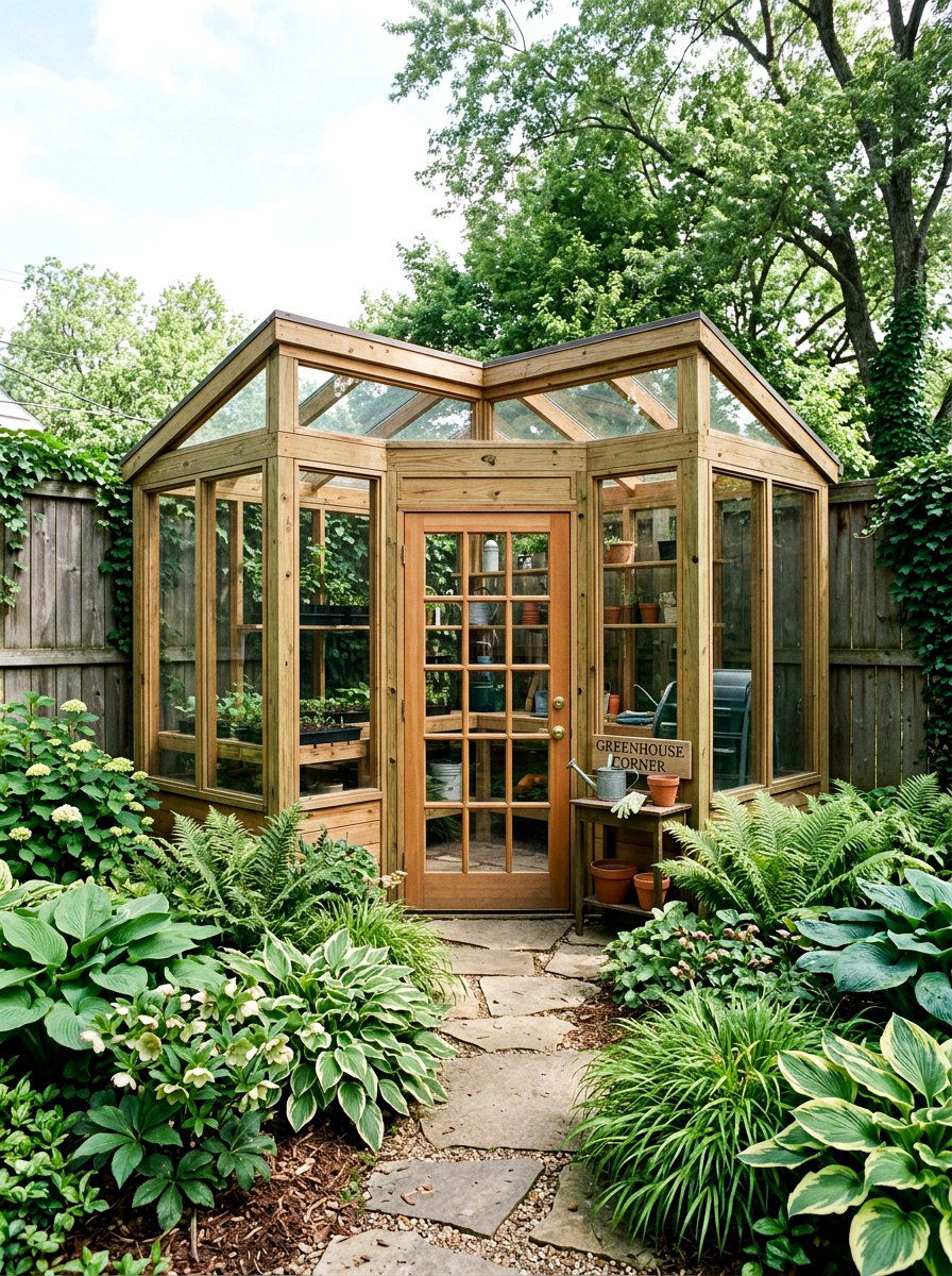 Corner Greenhouse Shed - 30 greenhouse shed combo ideas