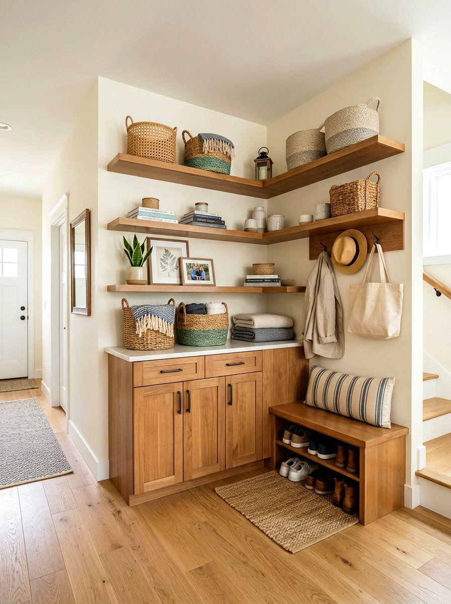 Corner Hallway Storage - 30 hallway linen closet ideas