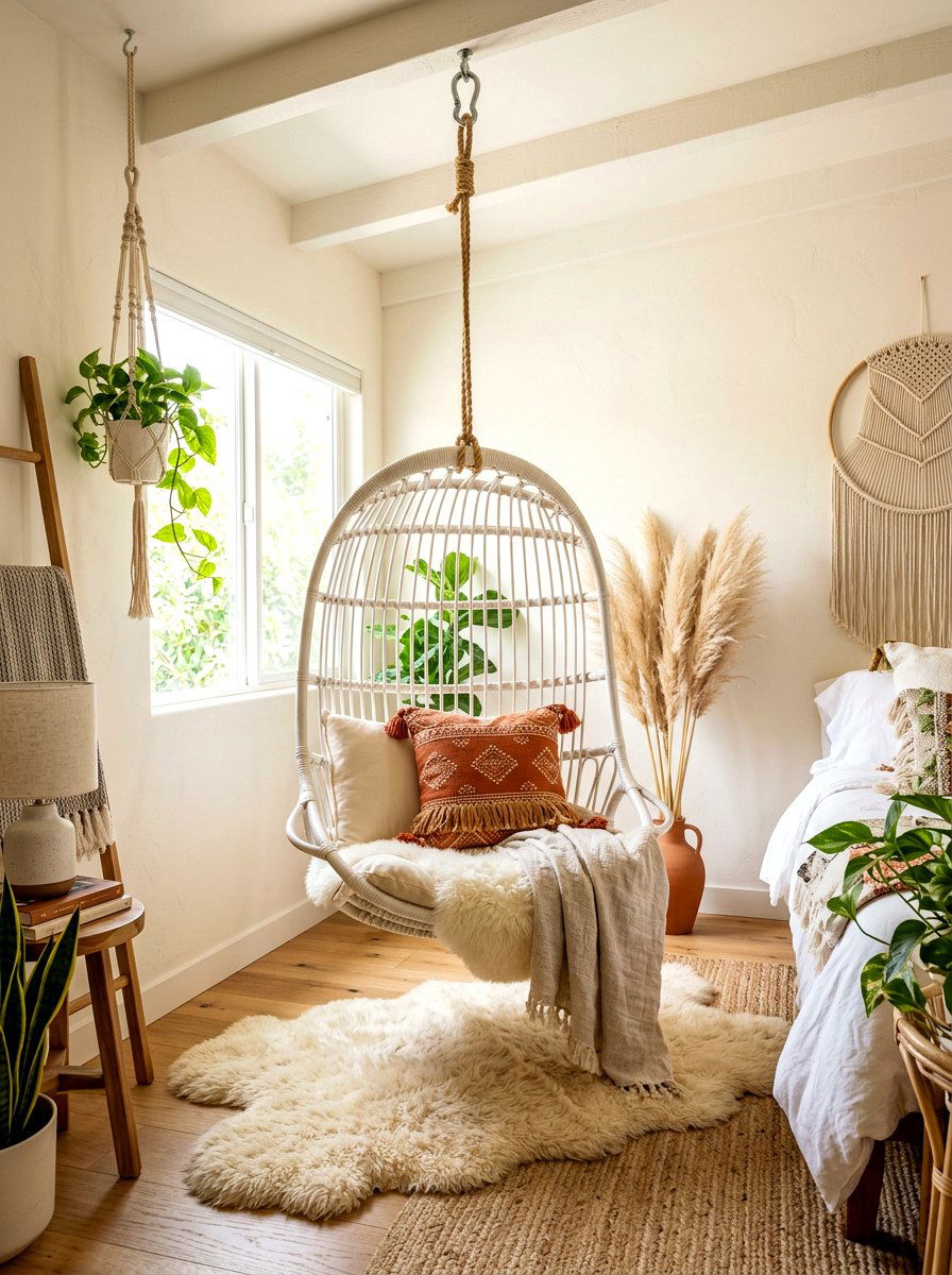 Corner Hanging Chair - 30 awkward corner ideas