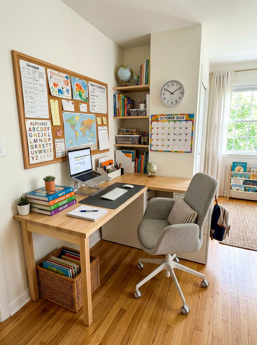 Corner Homeschool Setup - 30 home schoolroom ideas
