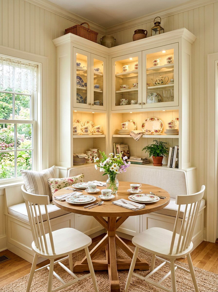Corner Hutch Styling - 30 vintage china display ideas