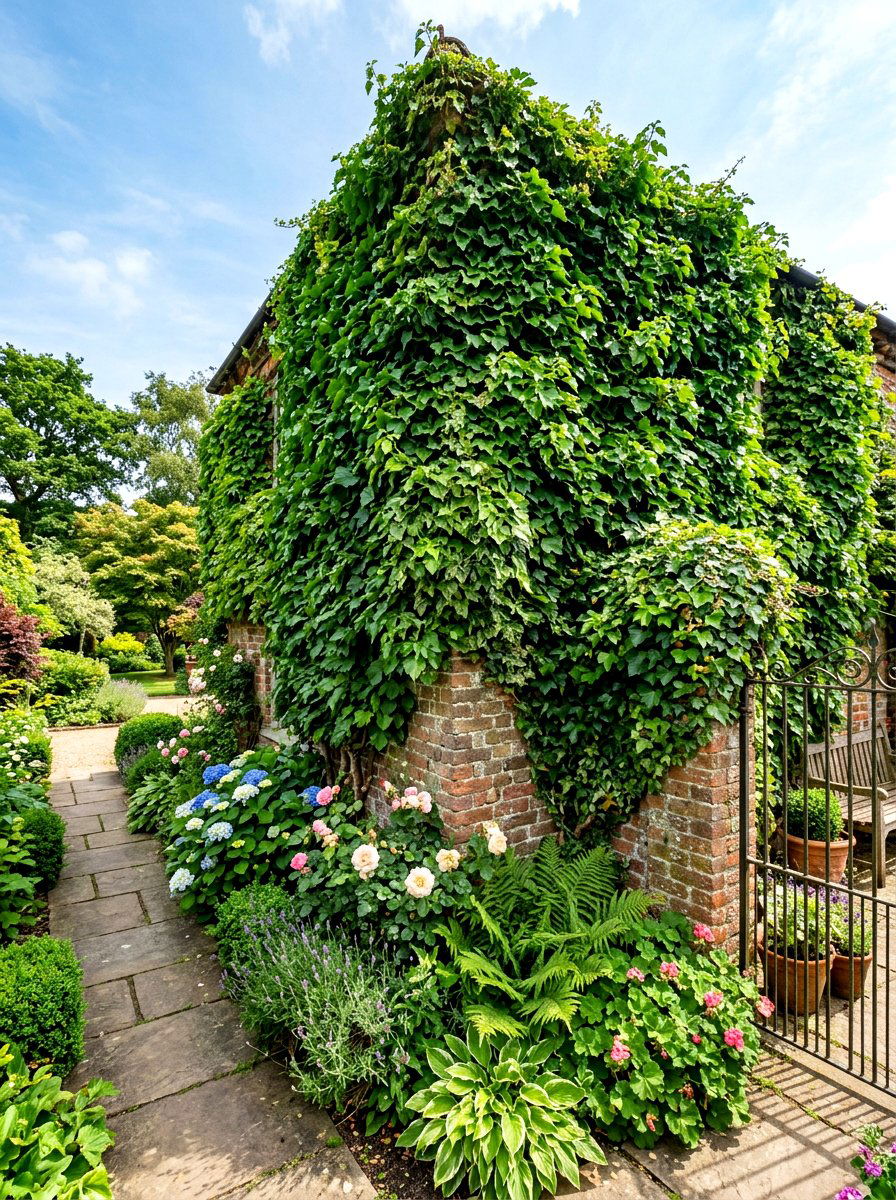 Corner Ivy Wall - 30 vertical garden corner ideas