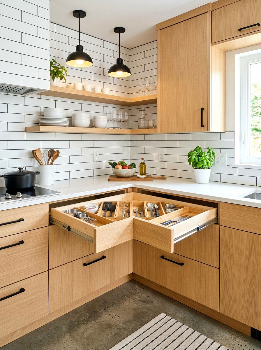 Corner Kitchen Drawer - 30 utensil drawer ideas