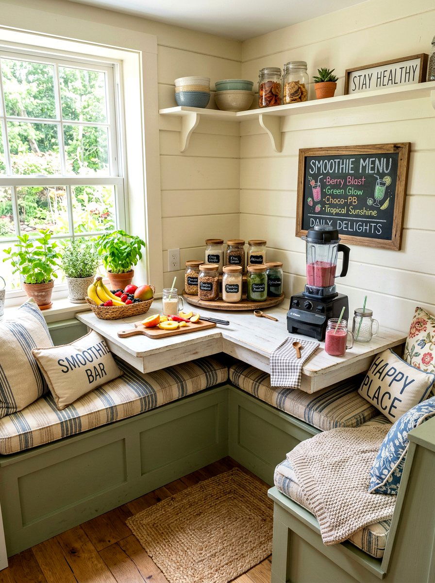 Corner Kitchen Nook - 30 smoothie station kitchen ideas