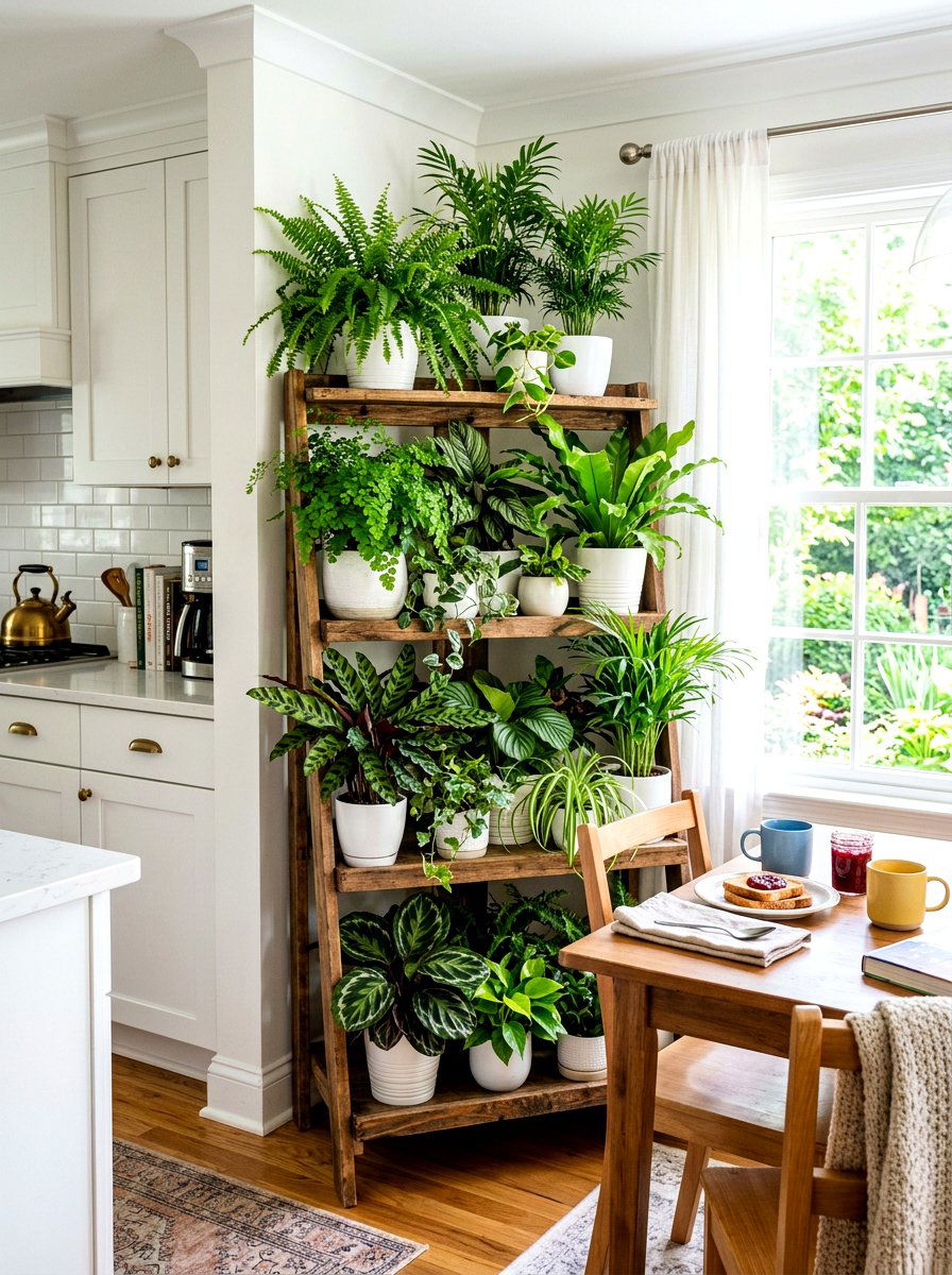 Corner Kitchen Tiered Shelf - 30 kitchen plant shelf ideas