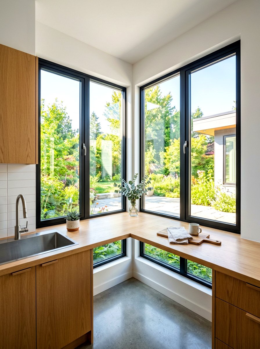 Corner Kitchen Window - 30 no upper cabinet kitchen ideas