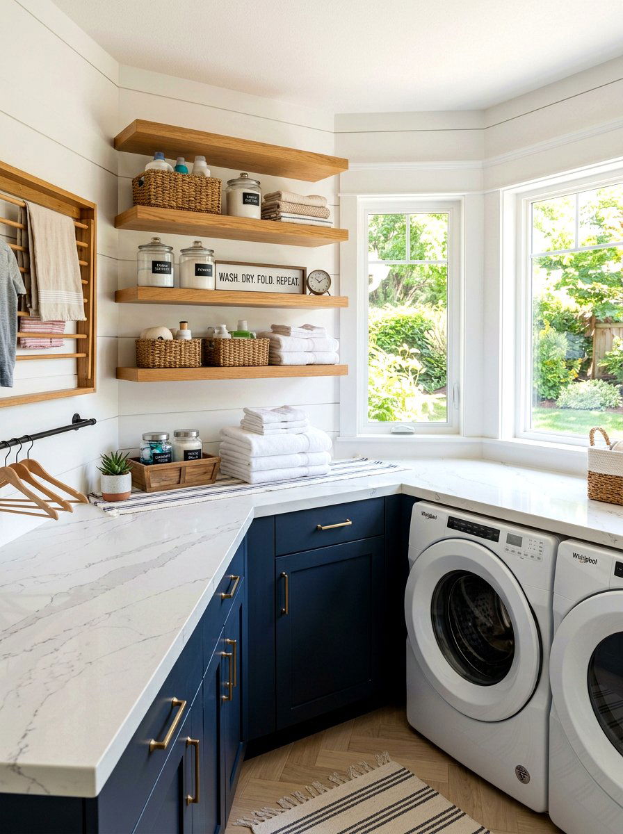 Corner Laundry Room Folding Area - 30 folding station laundry ideas