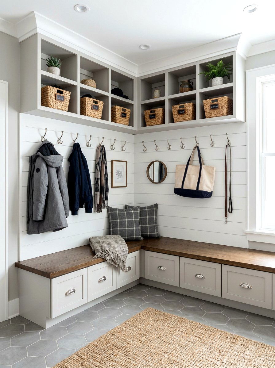 Corner Mudroom Bench - 30 mudroom drop zone bench ideas