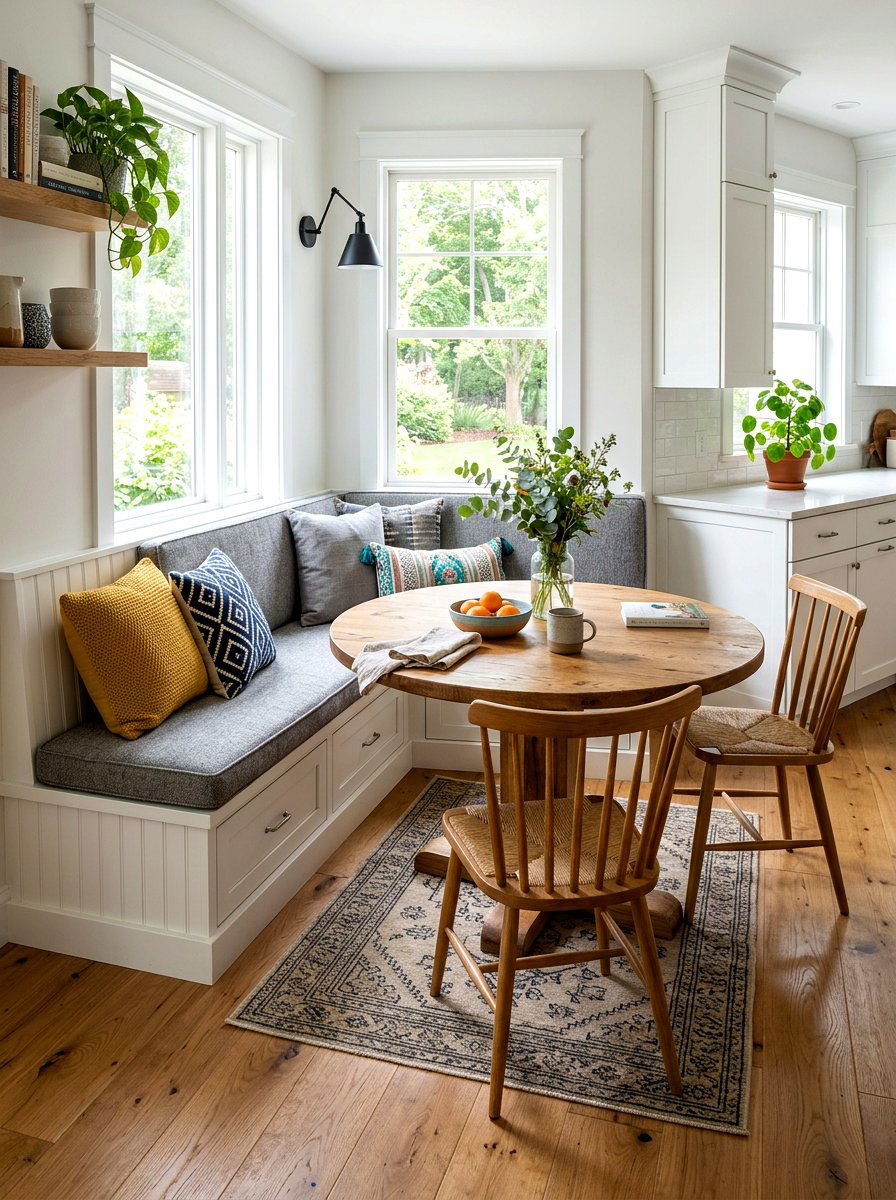 Corner Nook Banquette - 30 coffeehouse kitchen decor ideas