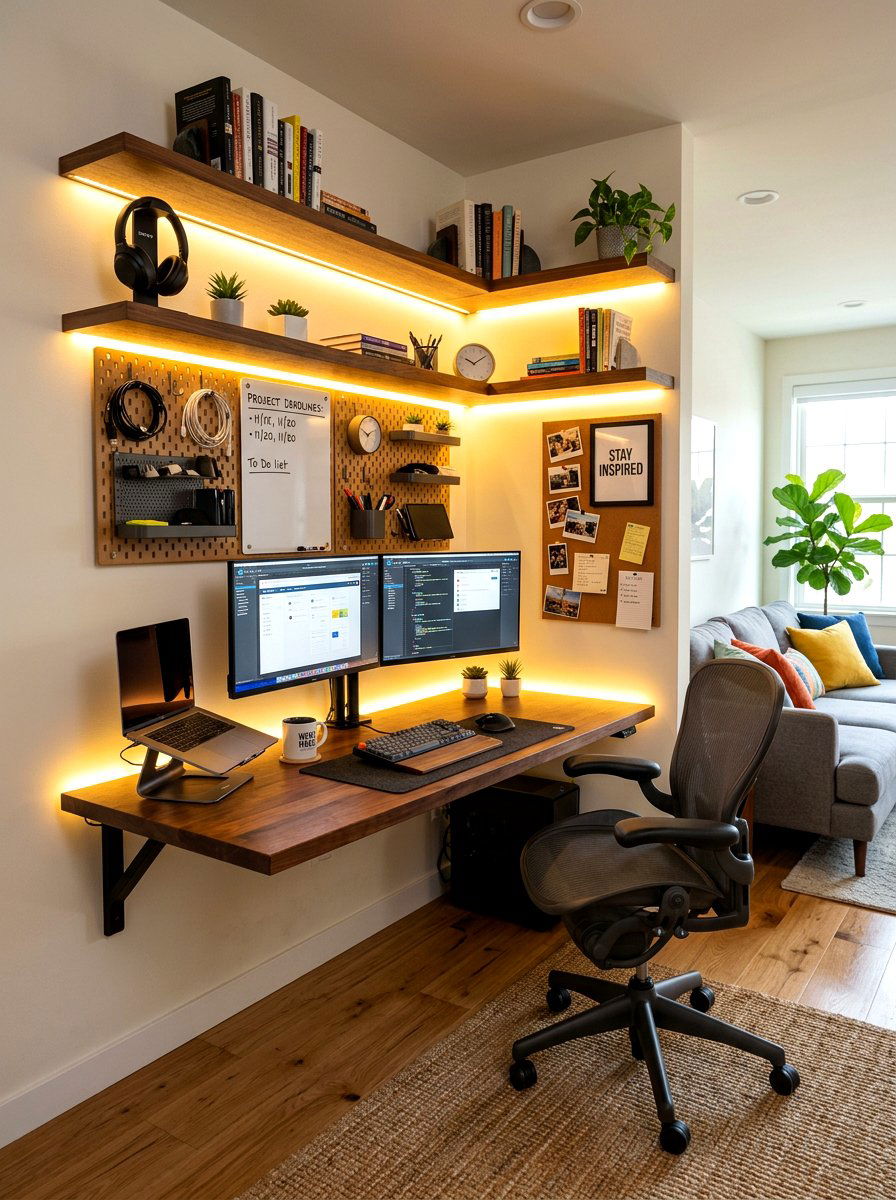 Corner Nook Command Center - 30 command center wall ideas