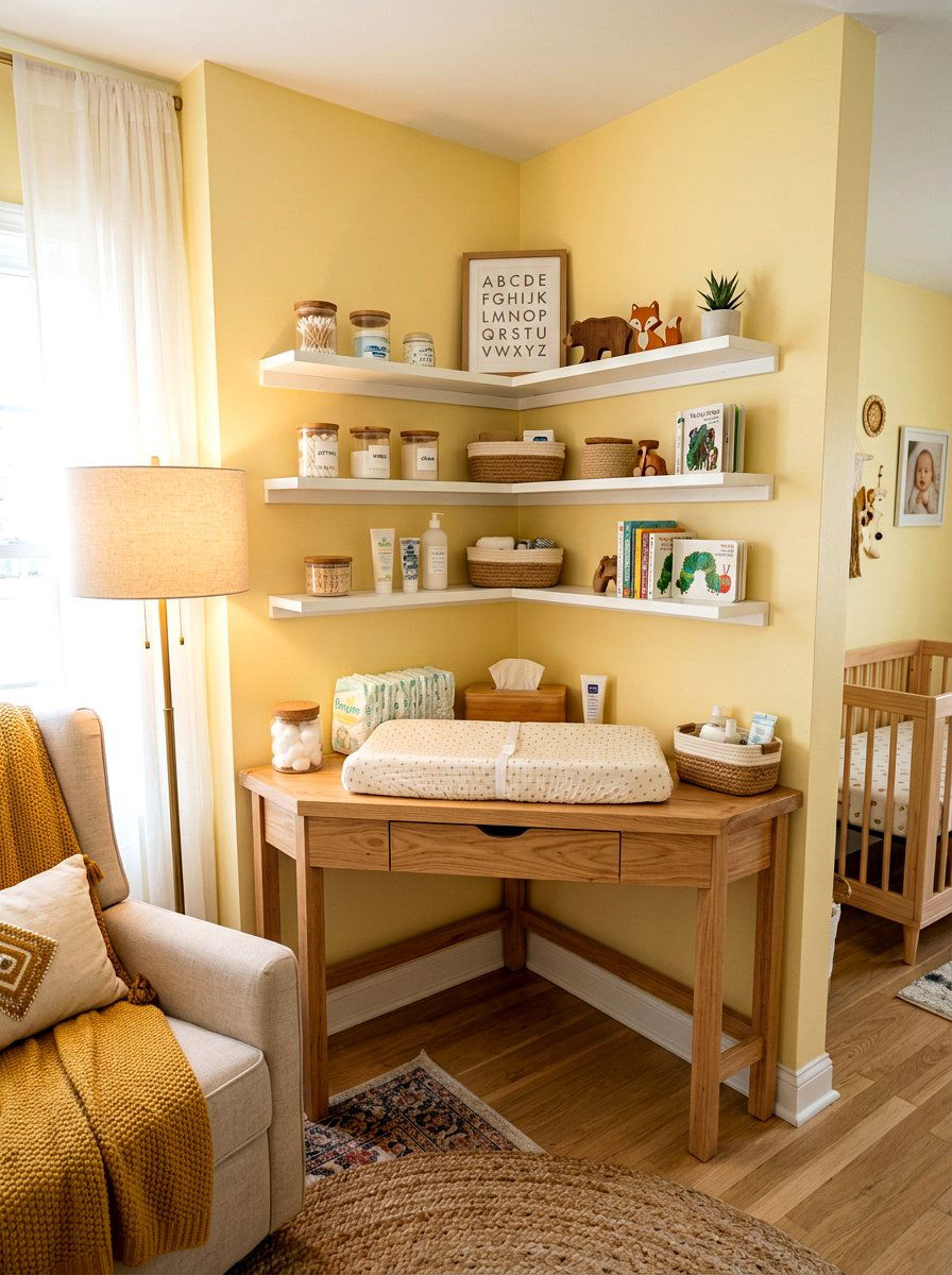 Corner Nursery Changing Station - 30 changing station ideas