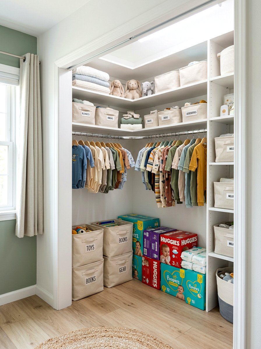 Corner Nursery Closet - 30 nursery closet ideas