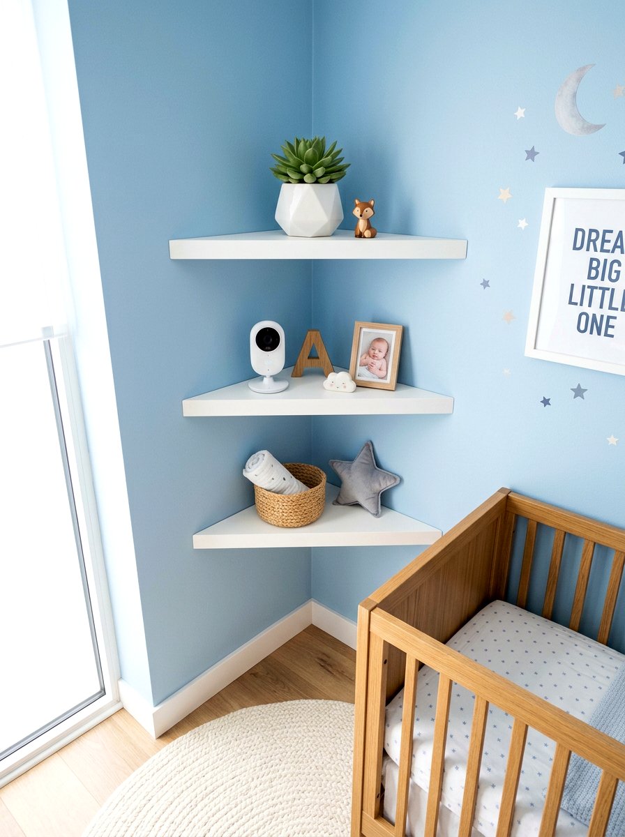 Corner Nursery Shelving - 30 nursery storage ideas