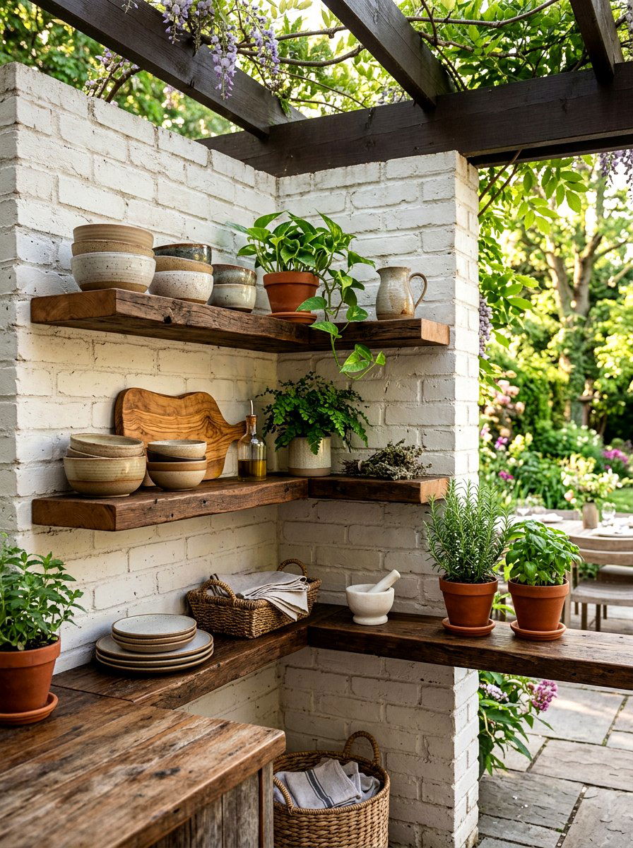 Corner Open Shelf Display - 30 kitchen corner cabinet ideas