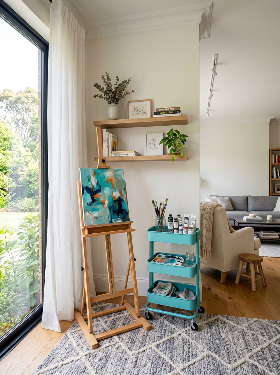 Corner Painting Nook - 30 painting studio ideas