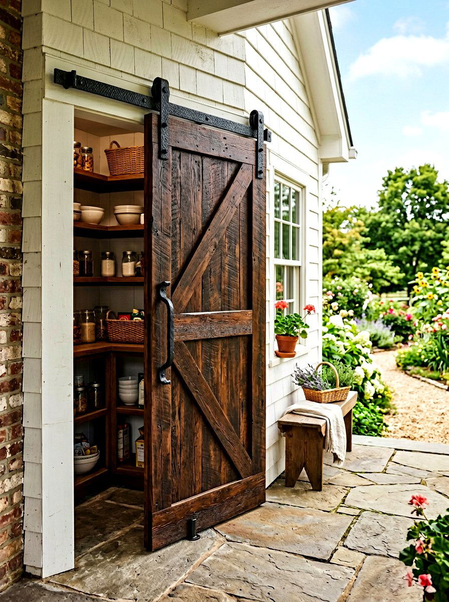 Corner Pantry Barn Door - 30 corner pantry ideas
