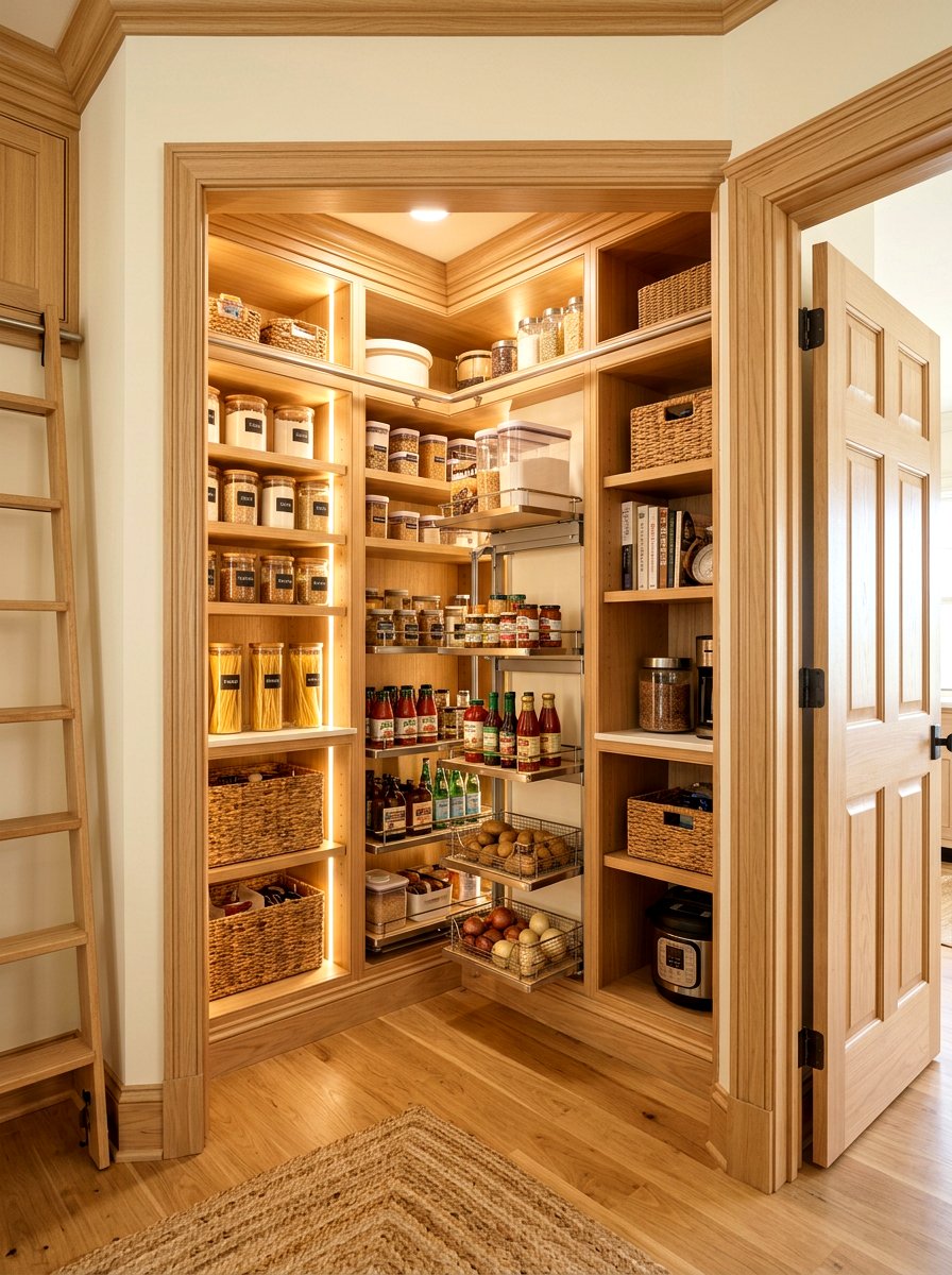 Corner Pantry Cabinet - 30 traditional prep kitchen ideas
