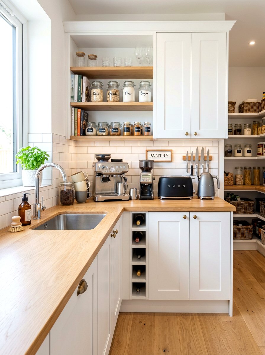 Corner Pantry Prep Counter - 30 corner pantry ideas