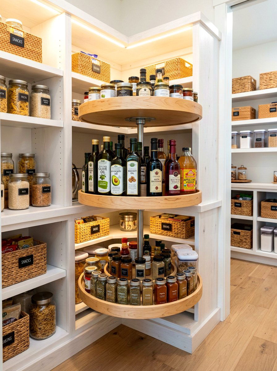 Corner Pantry Shelving Lazy Susan - 30 pantry shelving layout ideas