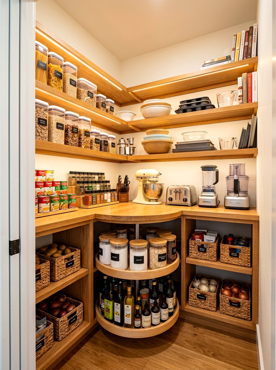 Corner Pantry Storage - 30 pantry shelving ideas