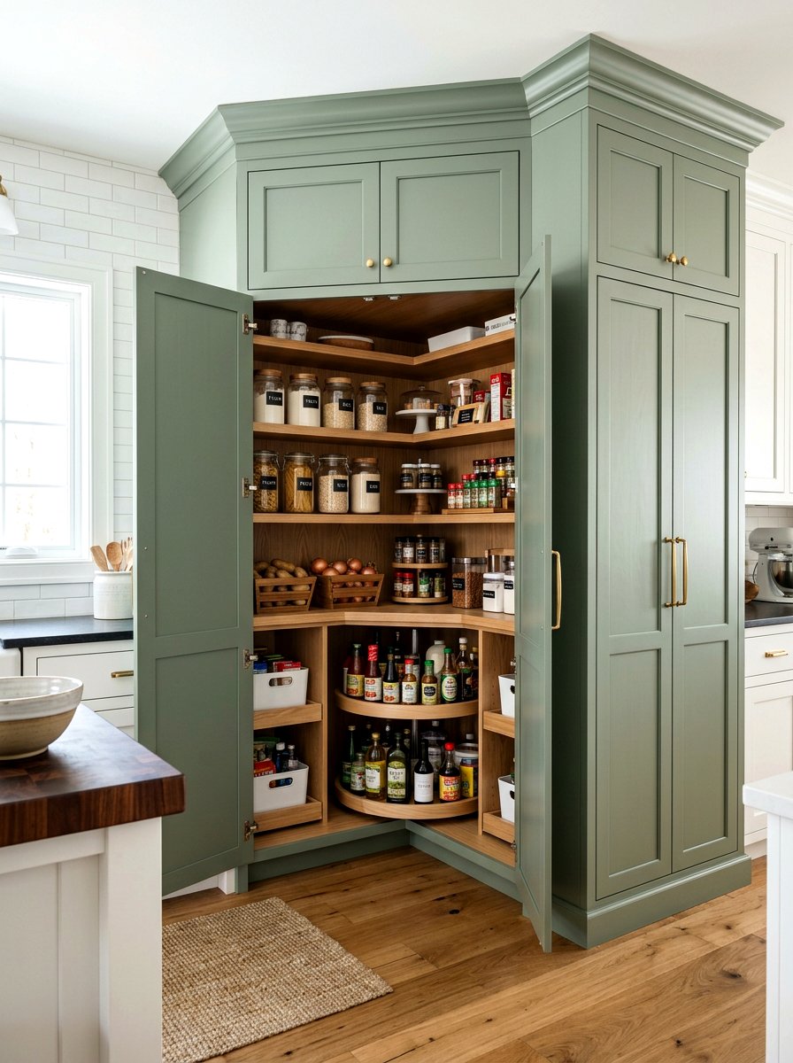 Corner Pantry With Cabinet Doors - 30 hidden pantry ideas
