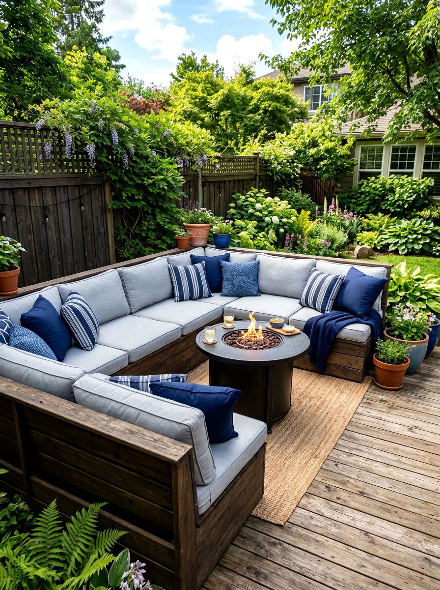 Corner Patio Bench - 30 outdoor bench ideas