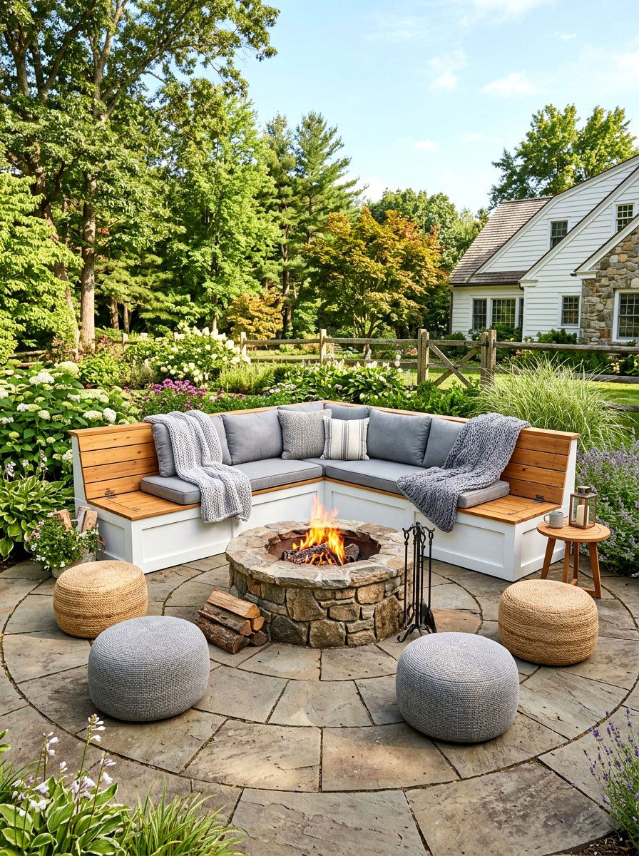 Corner Patio Storage Bench - 30 outdoor storage bench ideas
