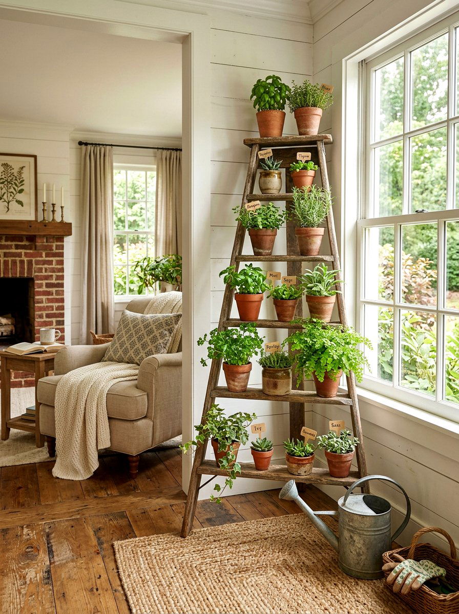 Corner Plant Ladder - 30 plant corner styling ideas